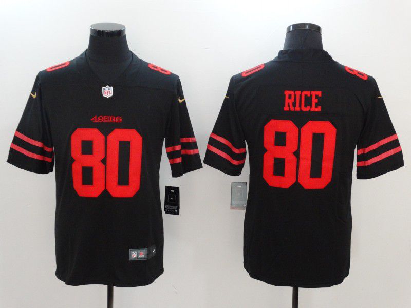 Men San Francisco 49ers #80 Rice Black Nike Vapor Untouchable Limited NFL Jerseys